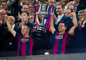 ژاوی - اینیستا|بارسلونا 3 - 1 اتلتیکو مادرید / قهرمانی بارسا در کوپا دل ری