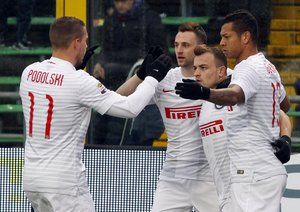 شادی بازیکنان اینتر|آتالانتا 1 - 4 اینترمیلان / سری آ