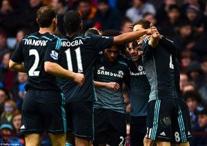 شادی بازیکنان چلسی|آستون ویلا 1 - 2 چلسی / لیگ جزیره