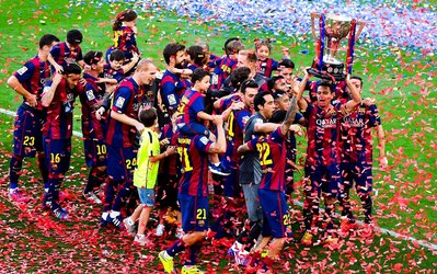 گزارش تصویری | جشن بیادماندنی و باشکوه بارسایی ها در نیوکمپ / آخرین جام لالیگای کاپیتان ژاوی