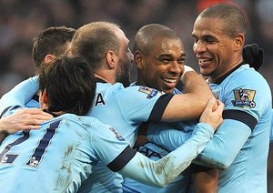 شادی بازیکنان سیتی