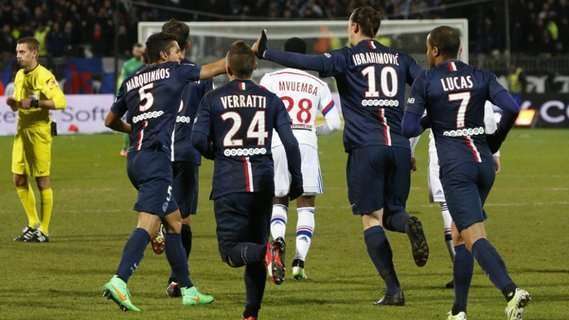 لیون 1 - 1 پاریس سن ژرمن/هفته بیست و چهارم فرانسه/گل های مسابقه