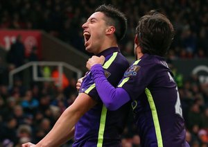 سمیر نصری|استوک سیتی 1 - 4 منچستر سیتی / لیگ جزیره