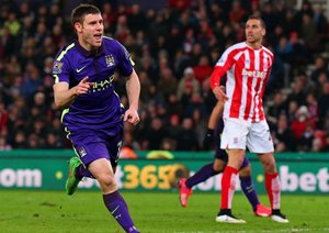 جیمز میلنر|استوک سیتی 1 - 4 منچستر سیتی / لیگ جزیره