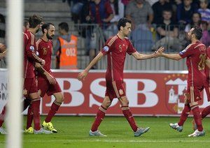 شادی بازیکنان اسپانیا