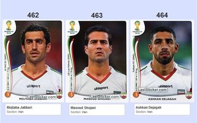 تصاویر برچسبی بازیکنان تیم ملی ایران در جام جهانی 2014