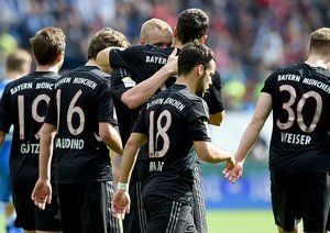 شادی بازیکنان بایرن|هوفنهايم 0 - 2 بایرن مونیخ / بوندسلیگا