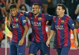 دنی الوز - مسی - نیمار|بارسلونا 6-0 لئون / دیدار دوستانه