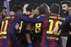 شادی بازیکنان بارسلونا