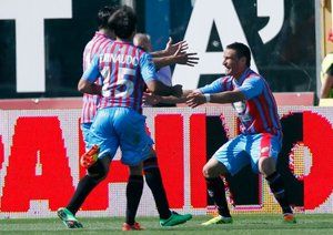 کاتانیا|خوشحالی شدید بازیکنان کاتانیا از زدن چهار گل به ا اس رم