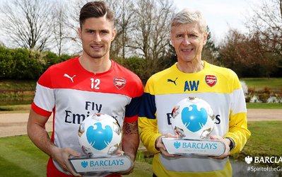برترین‌های لیگ جزیره | آرسن ونگر و اولیویه ژیرو از آرسنال بهترین مربی و بازیکن ماه مارس
