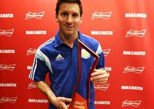 لیونل آندره مسی|انتخاب شدن لئو مسی به عنوان بهترین بازیکن بازی آرژانتین و بوسنی.