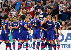 شادی بازیکنان ژاپن