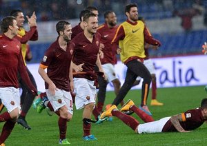 شادمانی بازیکنان رم