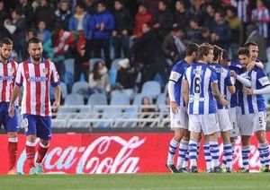 شادی بازیکنان سوسیداد|رئال سوسیداد 2 - 1 اتلتیکو مادرید / لالیگا