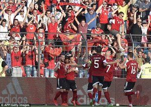 شادی بازیکنان آلبانی