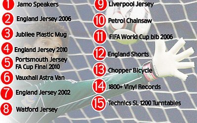 دروازه‌بان پیشین انگلستان چوب حراج به اموالش زد