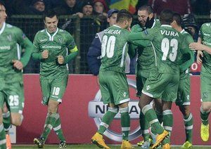 شادی بازیکنان لادوگورتس|لادوگورتس 2 - 2 لیورپول / لیگ قهرمانان