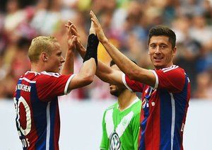 رابرت لواندوفسکی|شادی رابرت لواندوفسکی بعد از باز کردن دروازه ولفسبورگ.