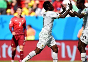 آساموا جیان|شادی آساموا جیان بعد از گلزنی مقابل تیم ملی پرتغال.