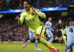 لوئیس سوارز|منچستر سیتی 1 - 2 بارسلونا / لیگ قهرمانان