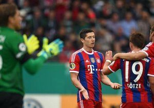 رابرت لواندوفسکی - ماریو گوتزه|بایرن مونیخ 4-1 پروسن موئنستر / جام حذفی آلمان