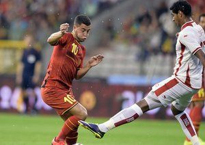 ادن هازِرد|عکس العمل هازارد در جریان بازی مقابل تونس.