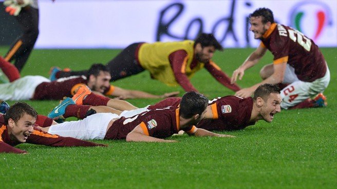 شادمانی بازیکنان رم