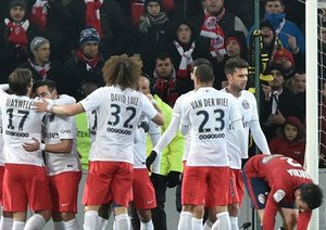 شادی بازیکنان پی اس جی