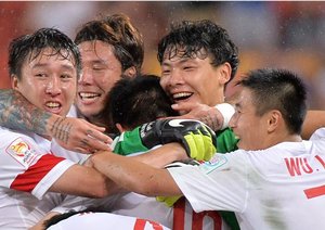 شادی بازیکنان چین|چین 2 - 1 ازبکستان / جام ملت های آسیا 2015