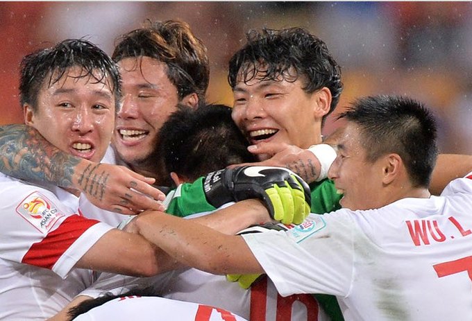 شادی بازیکنان چین