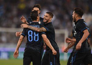 شادی بازیکنان اینتر|لاتزیو 1 - 2 اینترمیلان / سری آ