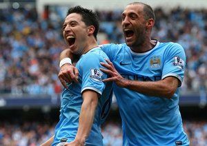 سمیر نصری|خوشحالی زابالتا همراه با نصری بعد از گلزنی