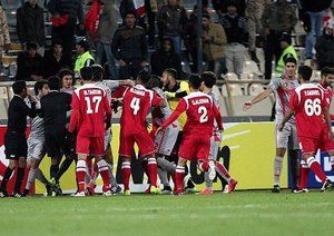 درگیری بازیکنان پرسپولیس|پرسپولیس تهران 3 - 0 لخویا قطر / لیگ قهرمانان آسیا