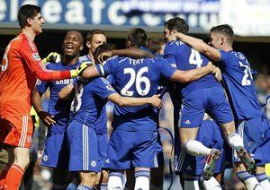 شادی بازیکنان چلسی|چلسی 1 - 0 کریستال پالاس / لیگ جزیره