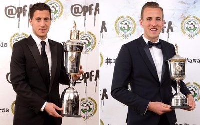 ادن آزار بهترین بازیکن فصل و هری کین بهترین بازیکن جوان فصل 15-2014 انگلیس شدند