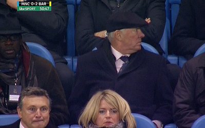 سرآلکس فرگوسن تماشاگر ویژه بازی من سیتی - بارسا