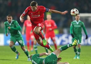 استیون جرارد|لادوگورتس 2 - 2 لیورپول / لیگ قهرمانان