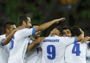 شادمانی بازیکنان ازبکستان