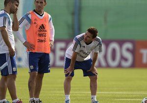 سرخیو آگرو - مسی|تمرین تیم ملی آرژانتین