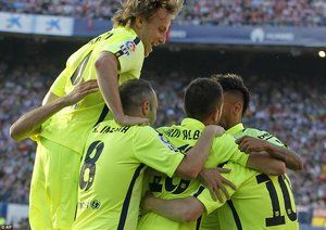 شادی بازیکنان بارسا