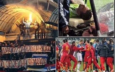 گزارش تصویری | درگیری و ناآرامی دیدار مونته‌نگرو و روسیه را نیمه‌کاره گذاشت