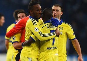 شادی بازیکنان چلسی|شالکه 0 - 5 چلسی / لیگ قهرمانان