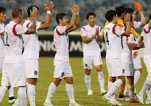 شادمانی بازیکنان کره