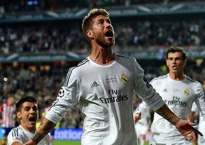 سرخیو راموس|سرخیو راموس پس از به ثمر رساندن گل تساوی بخش تیمش در فینال برابر اتلتیکو مادرید.