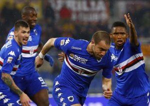 شادی بازیکنان سمپدوریا|رم 0 - 2 سامپدوریا / سری آ