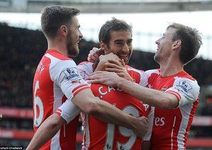 شادی بازیکنان آرسنال|آرسنال 3 - 0 وستهام / لیگ جزیره