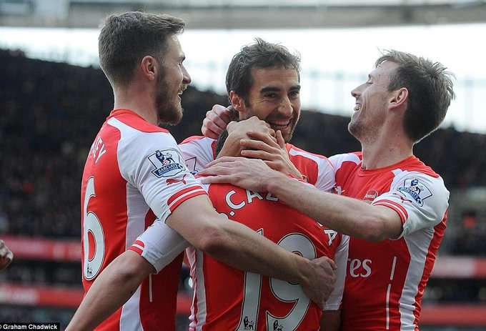 شادی بازیکنان آرسنال