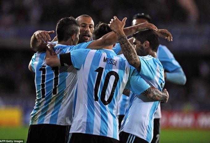 شادی بازیکنان آرژانیتن