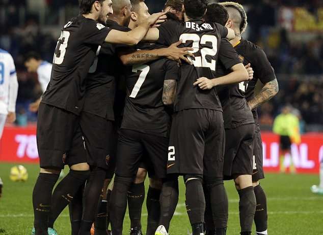 شادی بازیکنان رم